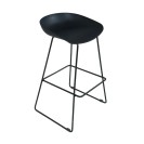 Siyah Boyalı Metal Ayaklı Bistro Bar Sandalyesi Kiralama 80x35x35